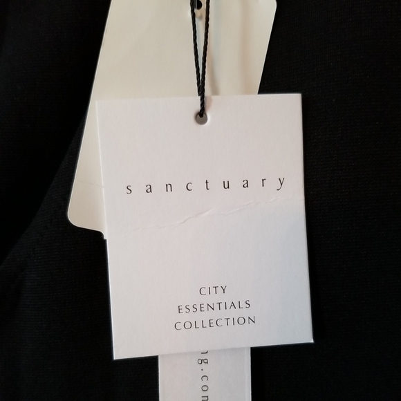 SANCTUARY Short Sleeve Mini Sheath Dress New sz Large L pockets black - Picture 6 of 13